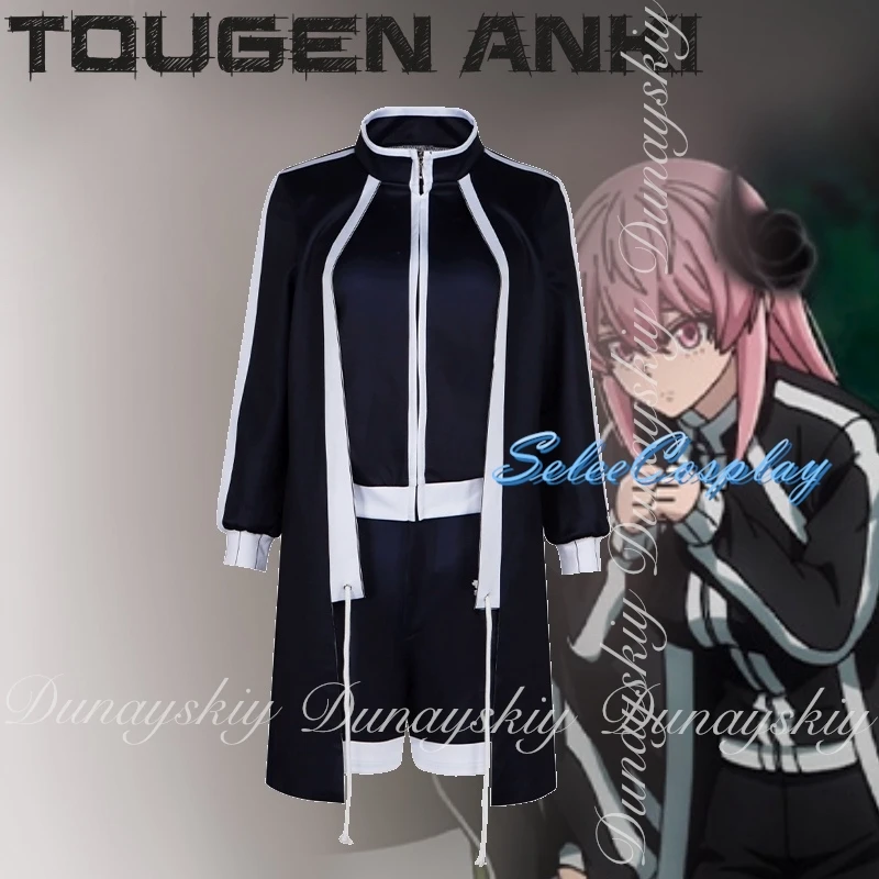 توغين أنكي أنيمي تأثيري أكاديمية راسيتسو الرجال النساء مزدوجة أسود أبيض زي مدرسي بدلة كاملة #2