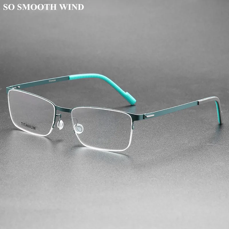 Ultralight Women Titanium Glasses Frame Men Screwless Square Busniess Myopia Spectacle Eyeglasses Prescription Anti-slip Sports