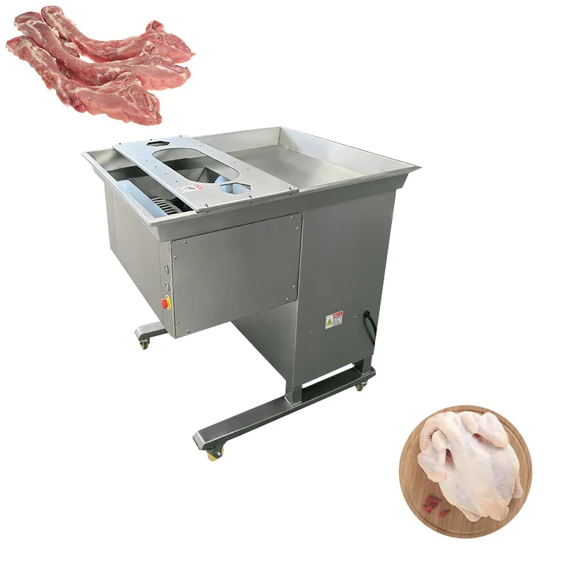 Fatiador de carne automático industrial, costelas de porco, cortador de cubos para costeletas de cordeiro frescas e máquina de corte em cubos de carne