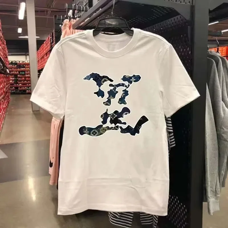 2026 New High-quality Pure Cotton Fashion Printed Short-sleeved T-shirt Niche Trendy Brand High-end Men's And Women's Models