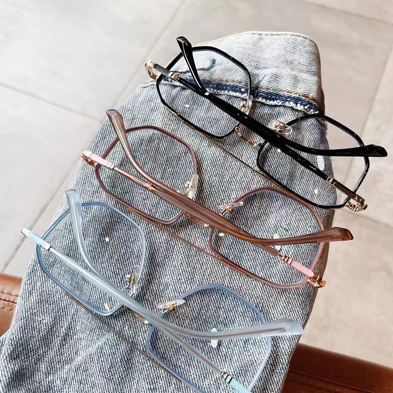 New Style Men Women Eyeglass Frames Polygon Shape Anti Blue Light Woman Glasses TR90 Material Glasses Trendy image 4