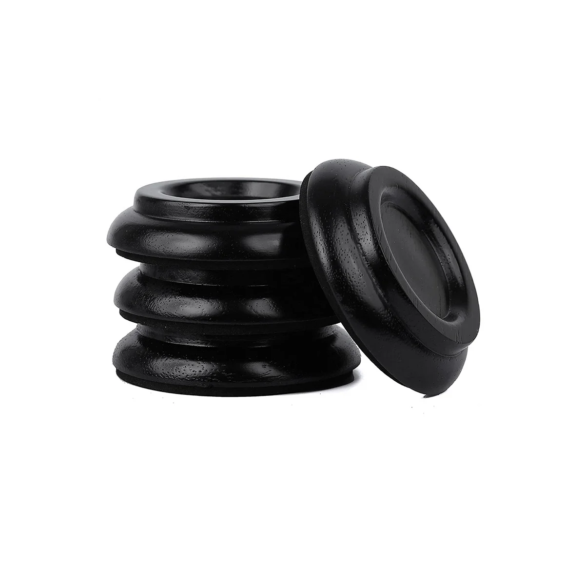 Piano Caster Cups Piano Wheels Upright Piano Leg Foot Pads Protectors Wood Set of 4, Black