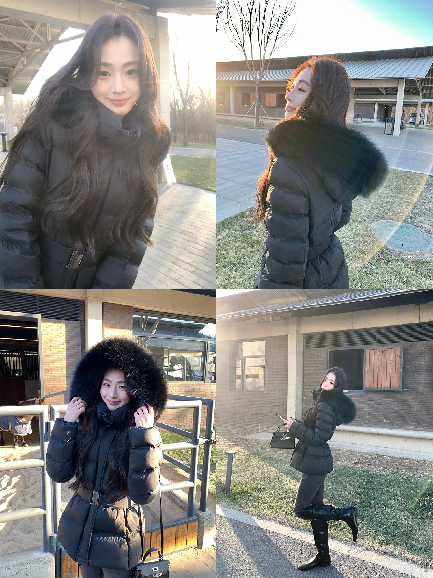 

Зимняя теплая вельветовая куртка-пуховик Pusumede с капюшоном, женское укороченное утепленное пальто с поясом на талии, с воротником из натурального меха, повседневный стиль