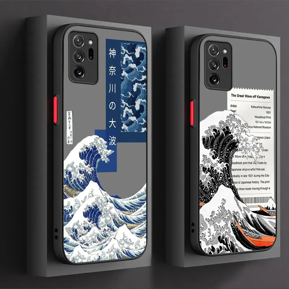 Japan The Great Wave Off Kanagawa Art Case For Samsung Note 20 10 9 8 Ultra Pro Plus A13 A12 A11 A10 A10S A7 A04 A04E A05 Cover