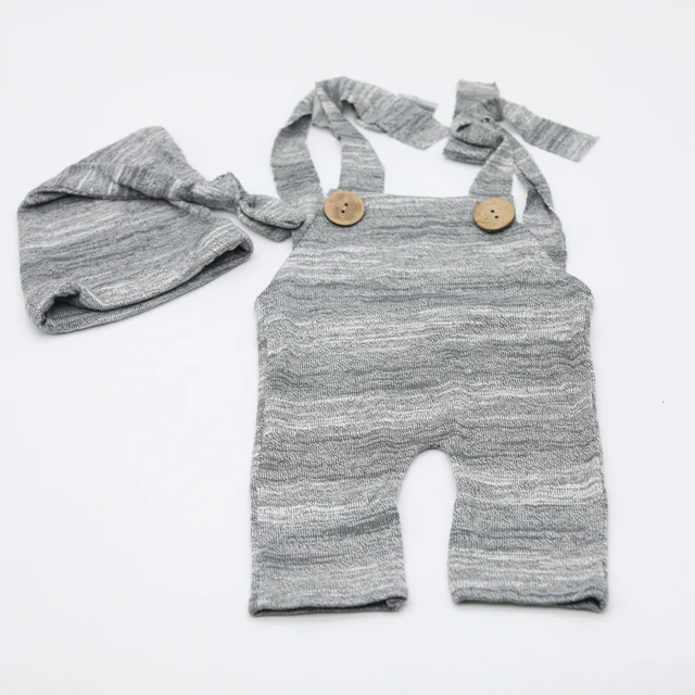 Newborn Photography Props Baby Boy Knit Overalls Set Knotted Hat Gray Textured Romper Infant Photoshoot Outfit 5 Newborn Photography Props Baby Boy Knit Overalls Set Knotted Hat Gray Textured Romper Infant Photoshoot Outfit 5