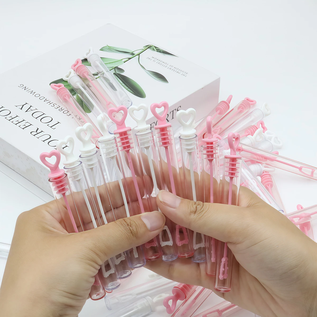 20/50pcs Love Heart Wand Tube Bubble Soap Bottle Wedding Gifts for Guests Birthday Party Favors Decoration Supplies