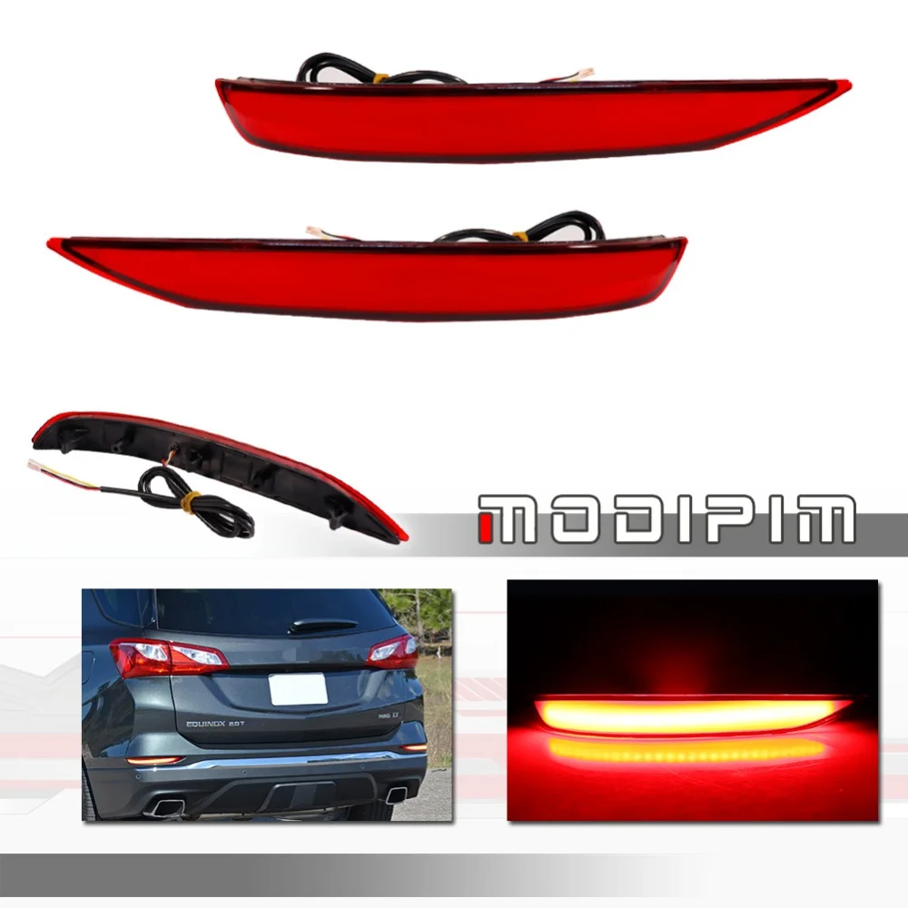 

Rear Bumper Reflector Tail/Brake Lights Red LED Rear Fog Lights &amp; Sequential Blinker Turn Signal For Chevrolet Equinox 2018-2022