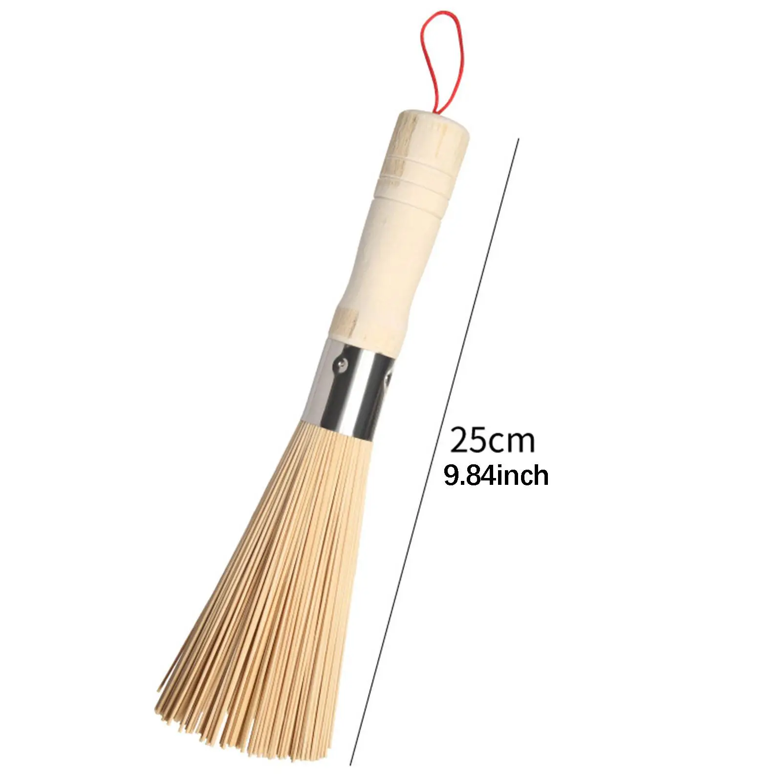 2xBamboo Kitchen Cleaning Brush Basting Scrubber for Cast Iron Practical Scrub Brush Multipurpose for Pan Dishes Grill Utensils