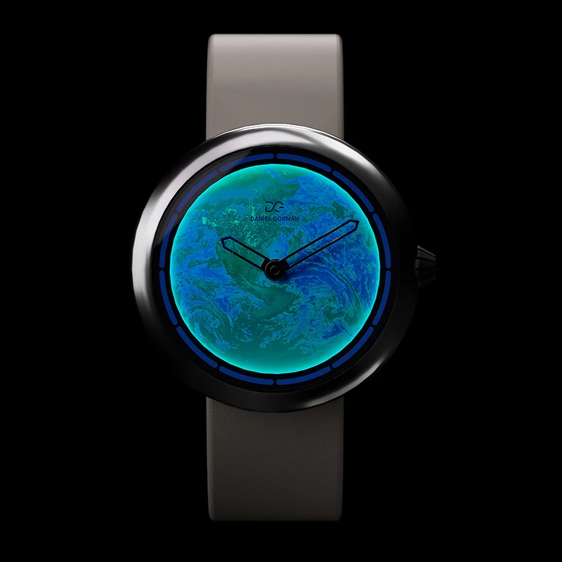 ثلاثية الأبعاد مضيئة الهاتفي اليابانية دانيال جورمان ساعة كوارتز تصميم حزام من الجلد الطبيعي تنقش الهاتفي Dessy 2026 ساعة اليد #3