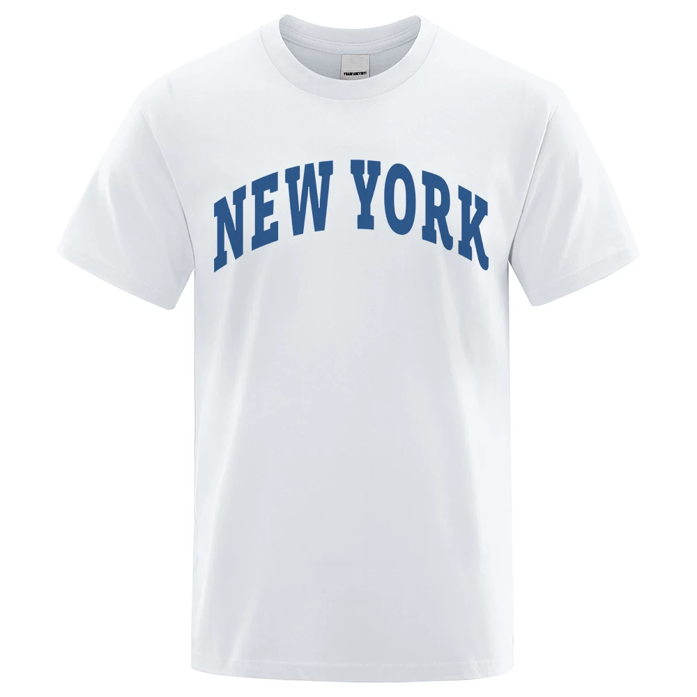 

New York, Usa City Print T Shirt Man High Quality Sweat T Shirts Hip Hop Oversize Clothing Fashion Brand Loose Short Sleeve Men