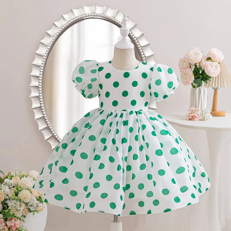 Stylish baby girl dress, summer floral sweet style puffy dress, baby's first birthday dress, princess dress