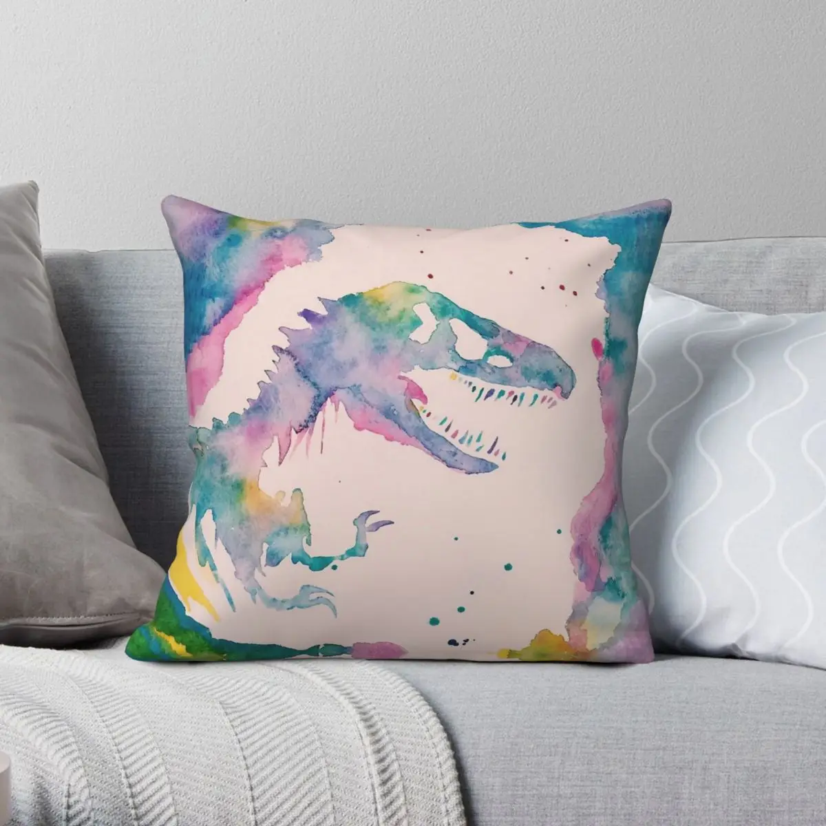 

Jurassic Dinosaur Square Pillowcase Polyester Linen Velvet Creative Zip Decor Throw Pillow Case Sofa Seater Cushion Cover