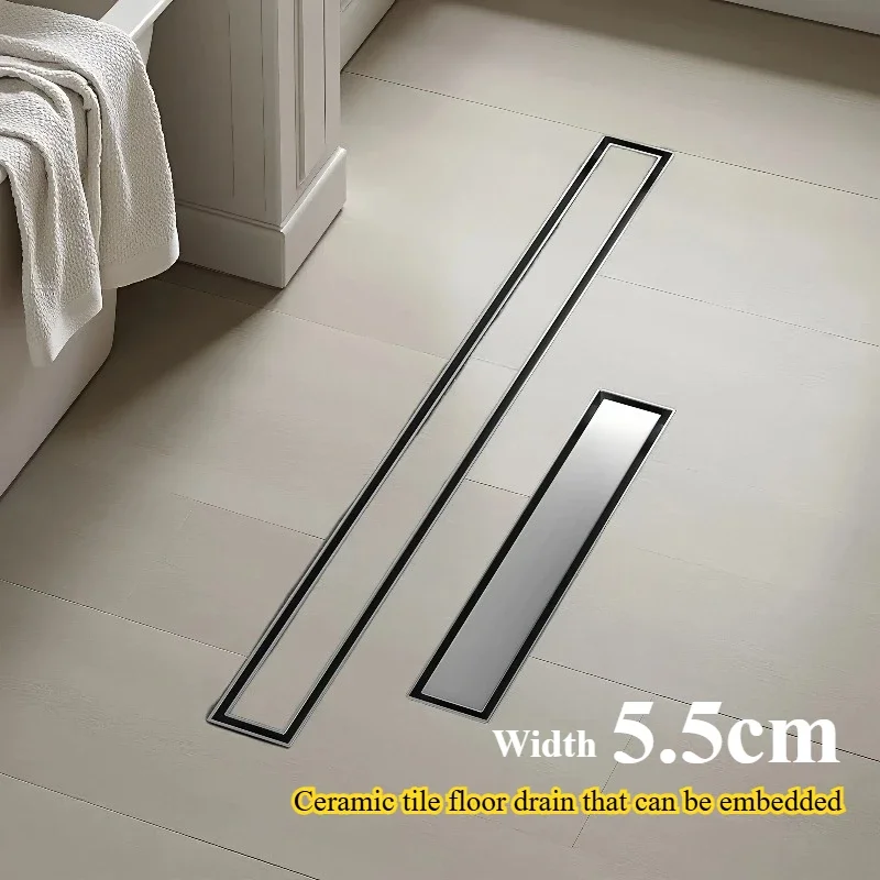 sus304 stainless steel shower floor drain 5.5cm wide, can be embedded with ceramic tiles floor drain, anti odor floor drain
