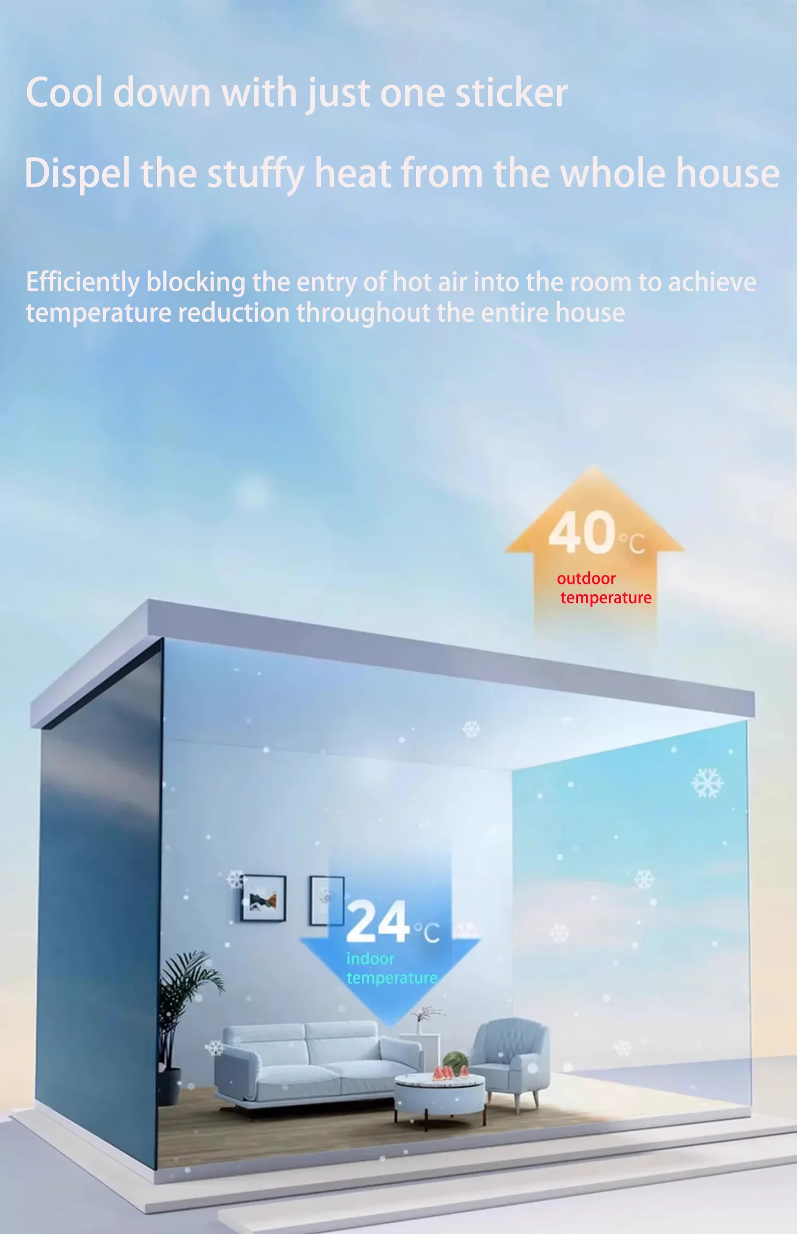 

Large size one-way mirror window film privacy sunscreen glass sticker thermal control reflection film self-adhesive window film