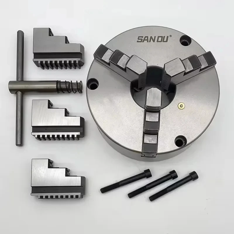 Mandril de torno de precisión de 125 mm, montaje frontal SA-NOU, mandril de torno metálico K11-125, mandril autocentrante de 3 mordazas para torno