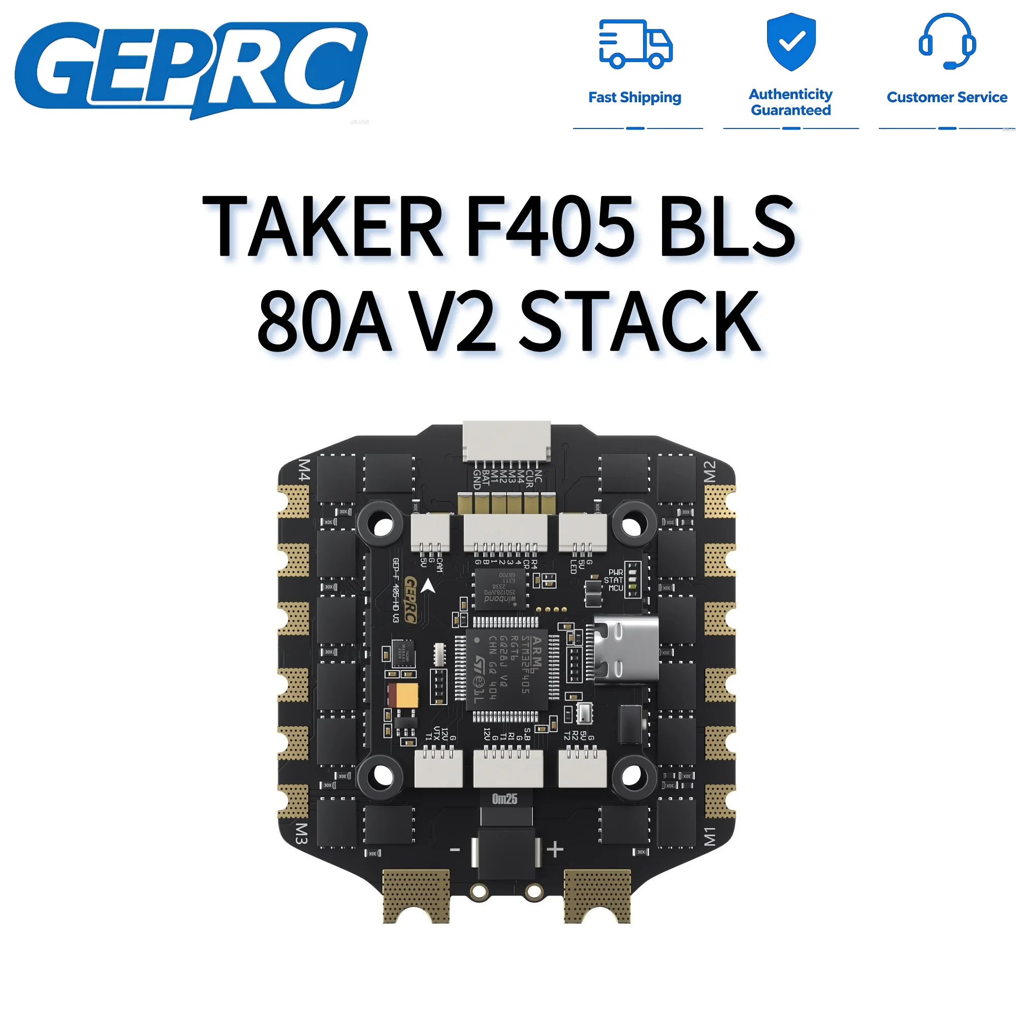 GEPRC TAKER F405 BLS 80A V2 STACK 16M Black Box Flight Controller with H80_BLS 80A 4IN1 ESC for DJI Air Unit FPV Drone Parts