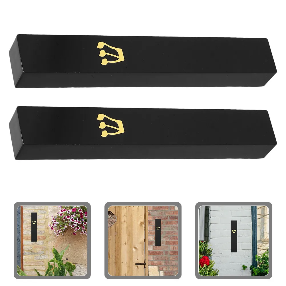 2Pcs Sturdy Resin Doorpost Craft Mezuzah Decor with Scroll Inside Judaica Door Frame Decoration Jewish Heritage Blessing Symbol