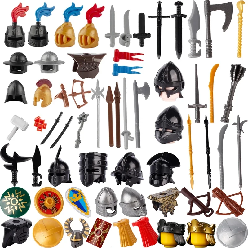 Medieval Military Parts Castle Rider Soldiers Action Sets Model Bricks Knights Heavy Infantry Weapon Building Block Boy Toys