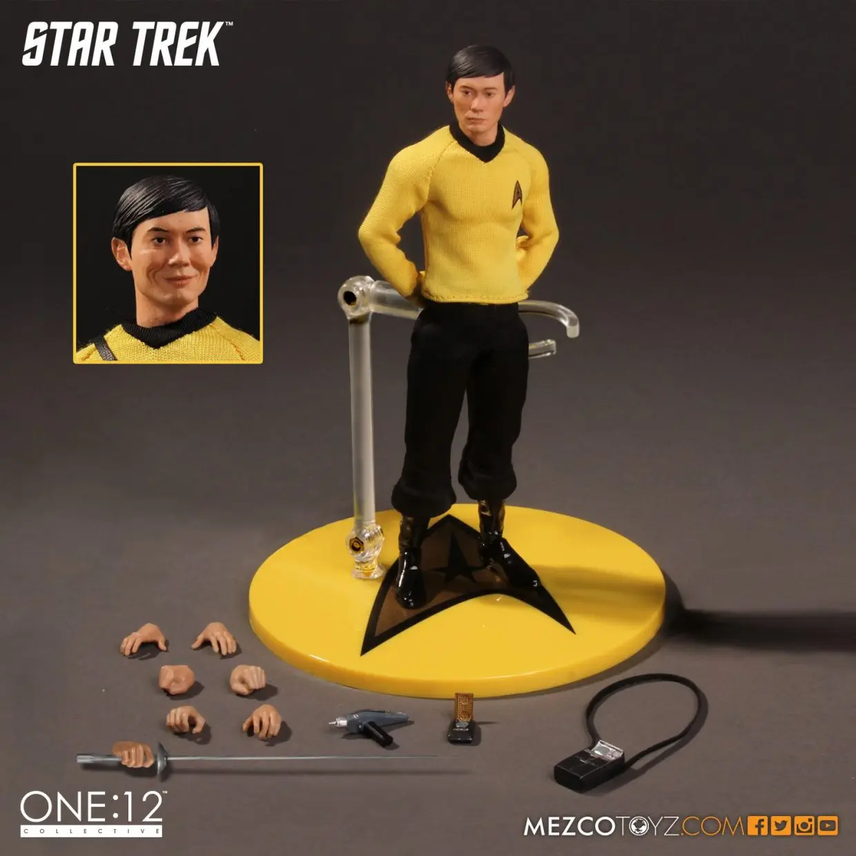 Genuine Out of Stock Mezco Ant Star Trek Lieutenant Sulu 1:12 Mobile Doll Model