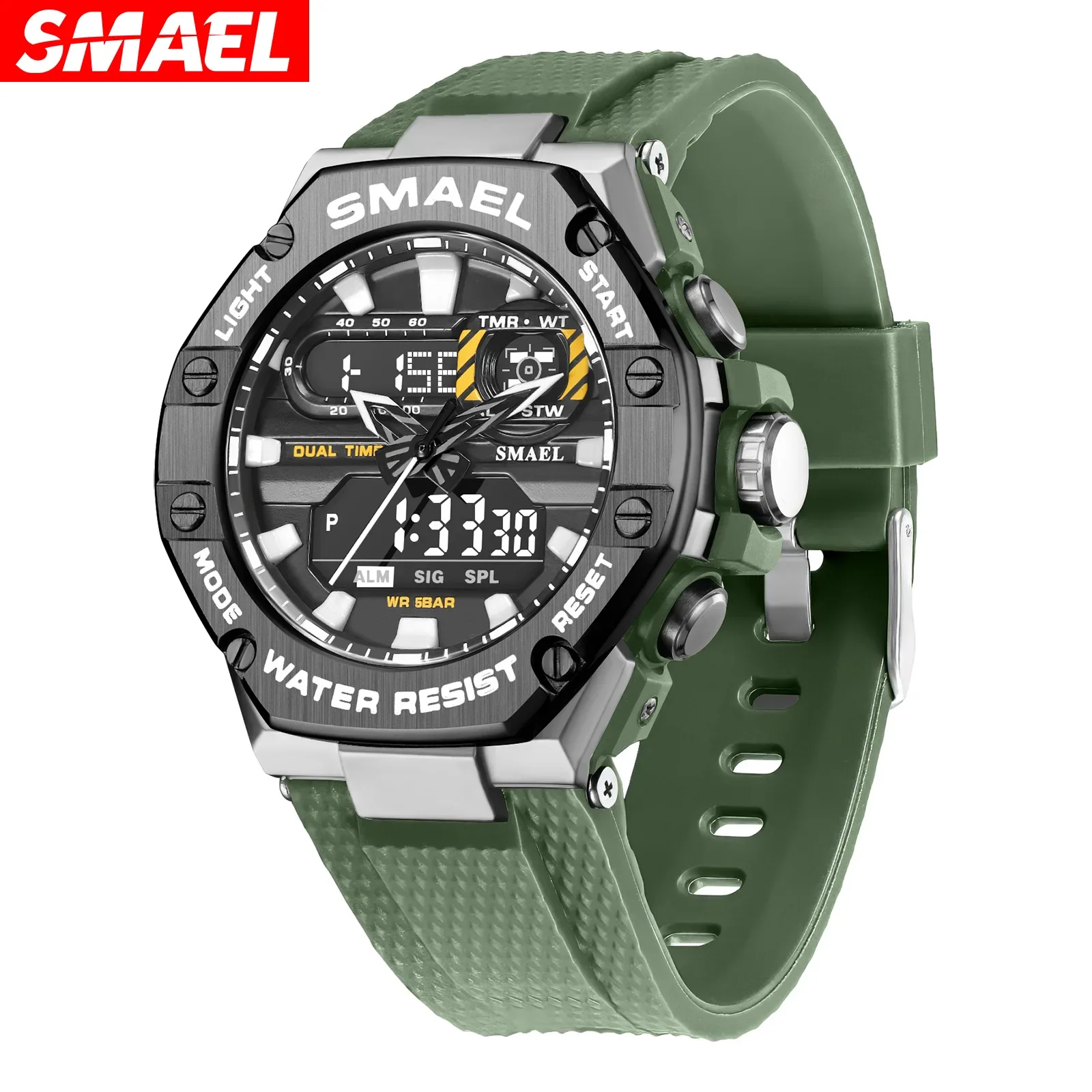 NEW SMAEL Sport Watch for Man Dual Time Watch for Men Led Light Watch Alarm 8066 Fashion Sport Watches Military S Shiock Wristwa