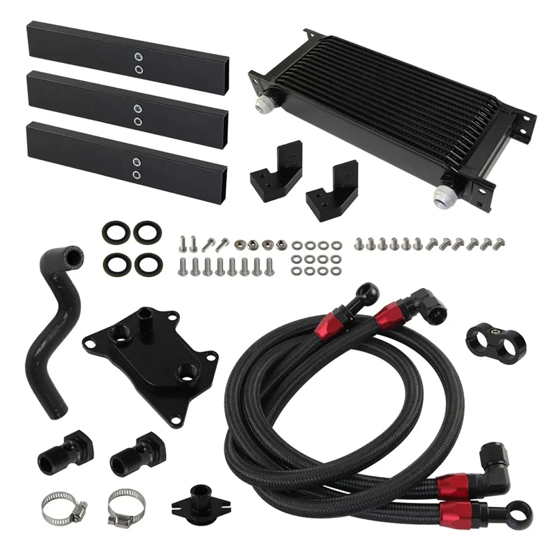 

VW Golf MK7 GTi R Audi A3 Tiguan Skoda EA888 GEN3 Комплект масляного радиатора, 15 рядов, черный/серебристый AN10 2,0 л TSI