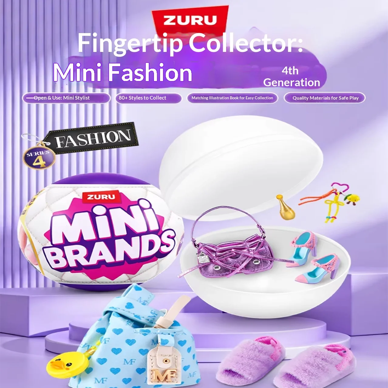 

New Zuru Mini Brands Fashion Series 4 Mystery Blind Ball Mini Bags Fashion Accessories Collectible Finger Toys For Collectors