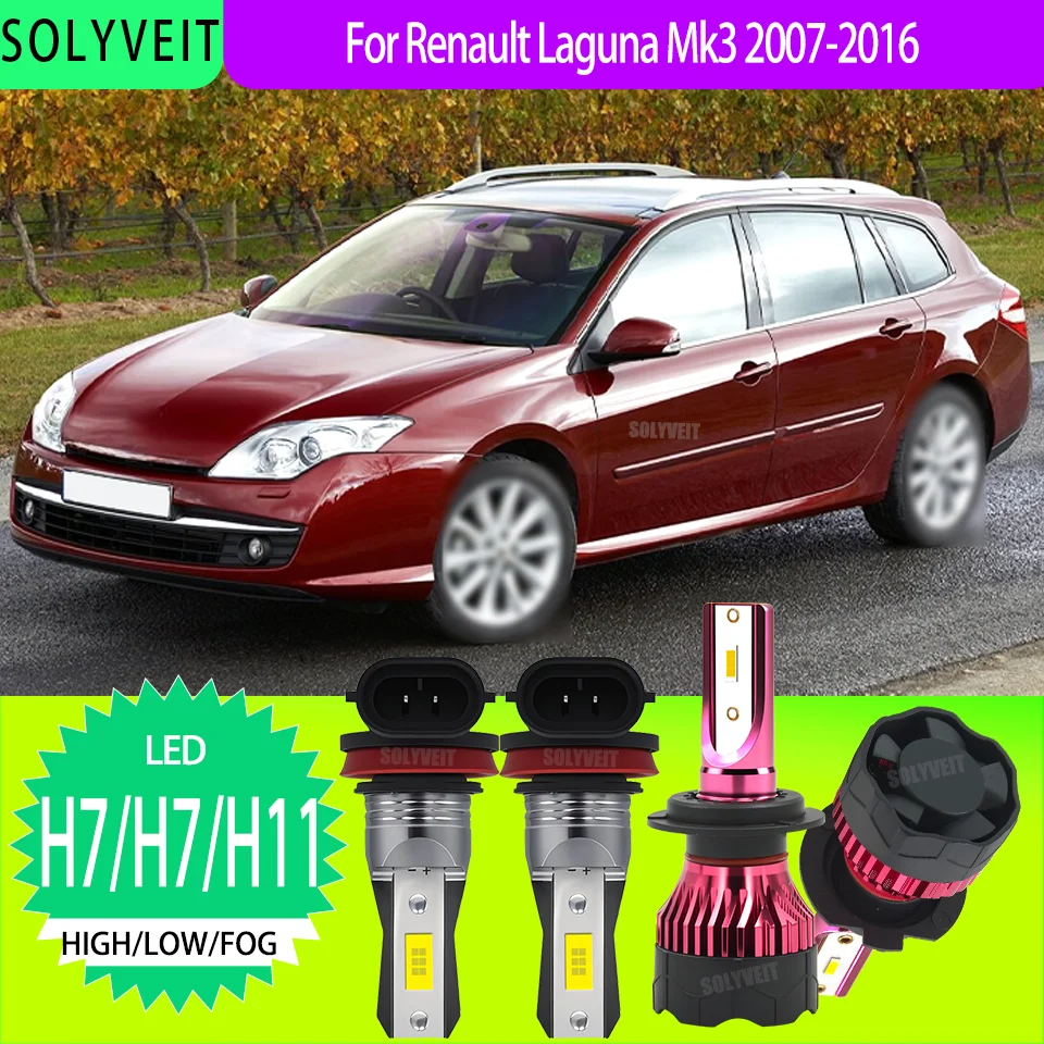 

H7/477/H9 LED High Low Fog Light Bulbs Replacement Auto Lamp For Renault Laguna Mk3 2007 2008 2009 2010 2011 2012 2013-2016