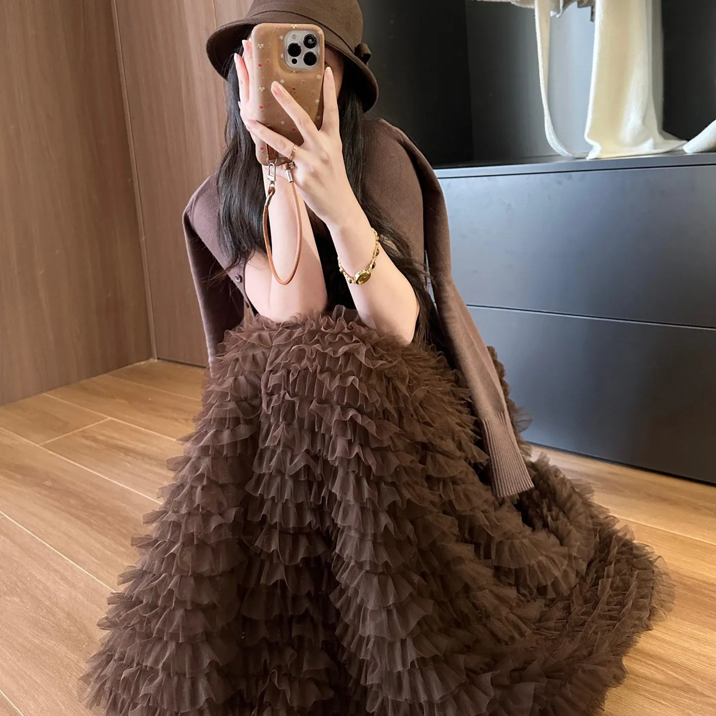 Autumn Winter New Skirts Women's 2026 Fashion Retro Solid High Waist Cake Skirt Chic Summer Travel Holiday Women's Skirts D807
