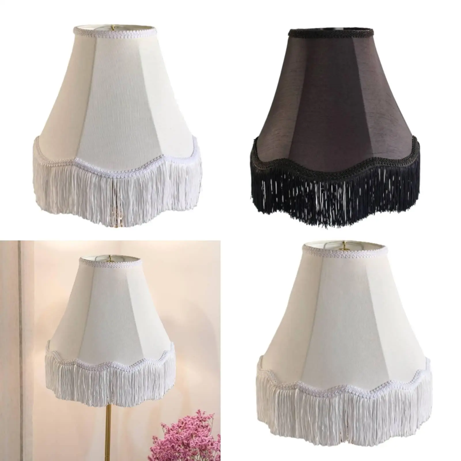 Luxurious Victorian Lampshade Scallop Shape Fabric Lampshade for Floor Lamp and Chandelier Lighting Decor