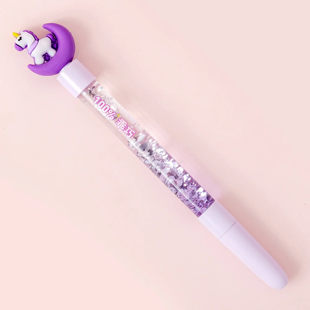

4 Pcs Decorate Quicksand Gel Pen Pupils Ink Writing Plastic Pens for School Aesthetic