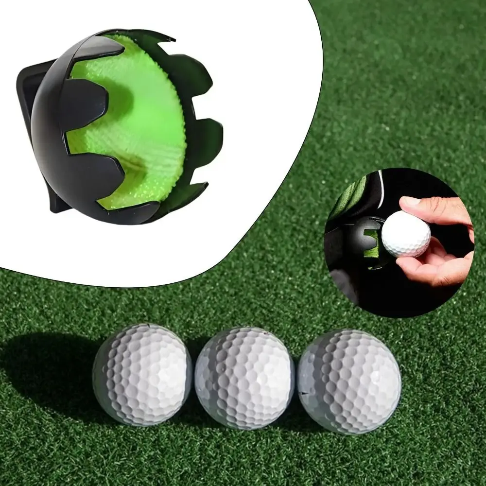 

Attaches To Belt Golf Ball Cleaner Single Handed Design Lightweight Portable Golf Ball Washer with Retainer Clip Multipurpose