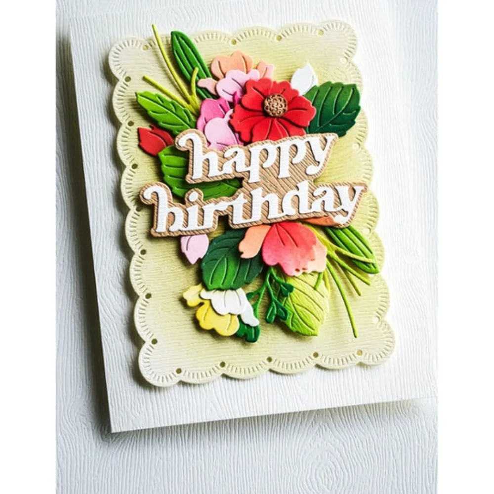 

Cheery Happy Birthday Hello Thank You Metal Cutting Dies for DIY Making Card Scrapbook Embossed Paper Album Craft Supplies