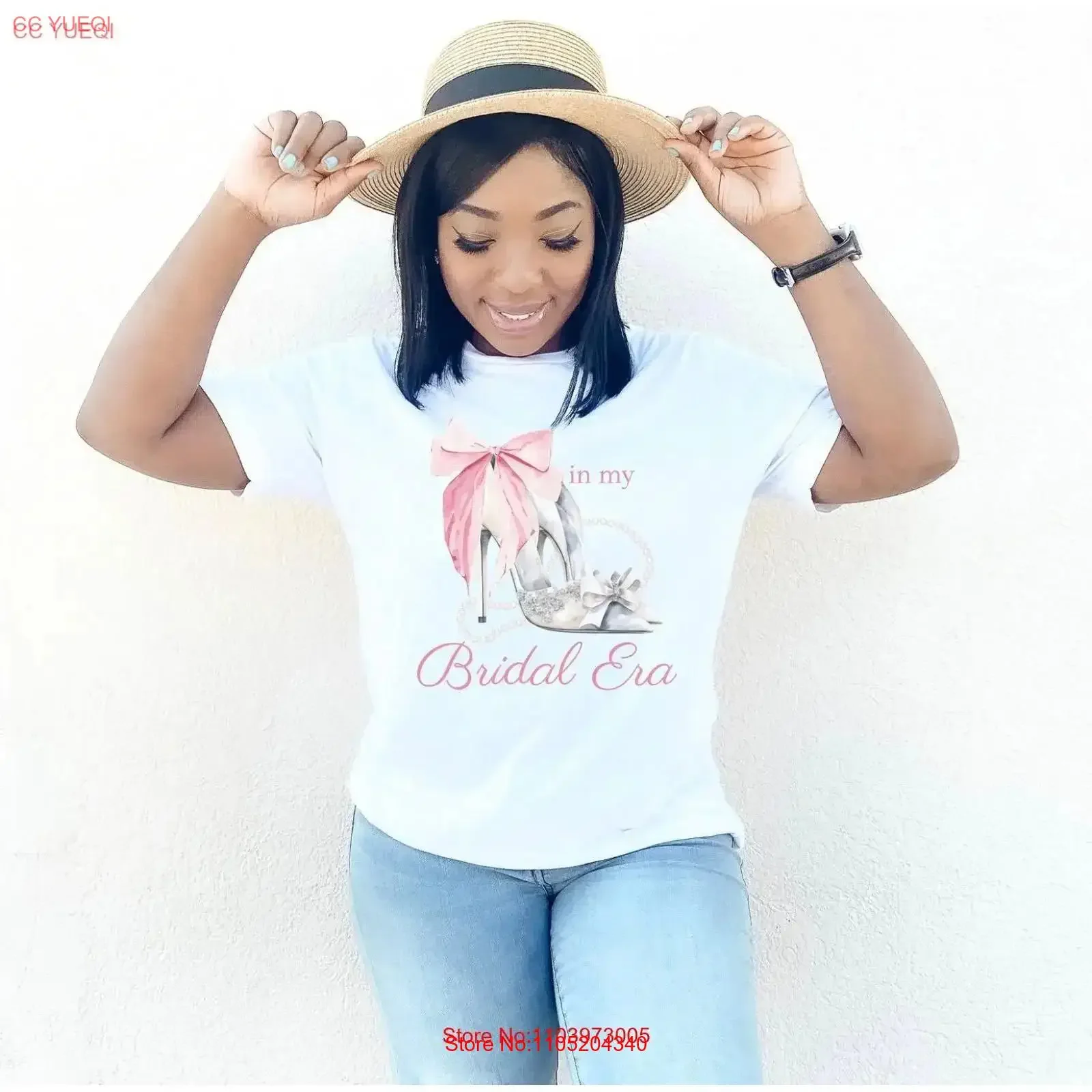 

Женская футболка с эпорой невесты, милая роскошная девичник, мягкие свадебные туфли на каблуке с бантом для девочек, винтажная стираная футболка для медового месяца