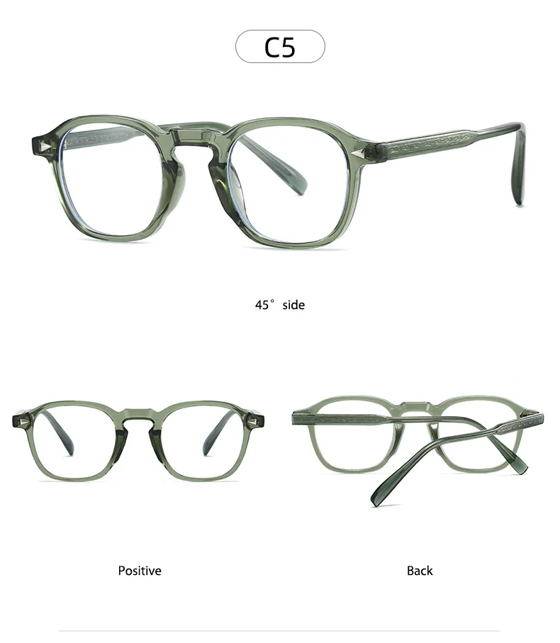 Premium Anti-Blaulicht-Brille für Männer und Frauen Retro Dicker Quadratischer Rahmen TR90 Leichtgewichtige Computerbrille Modische Brillen – Detail 17