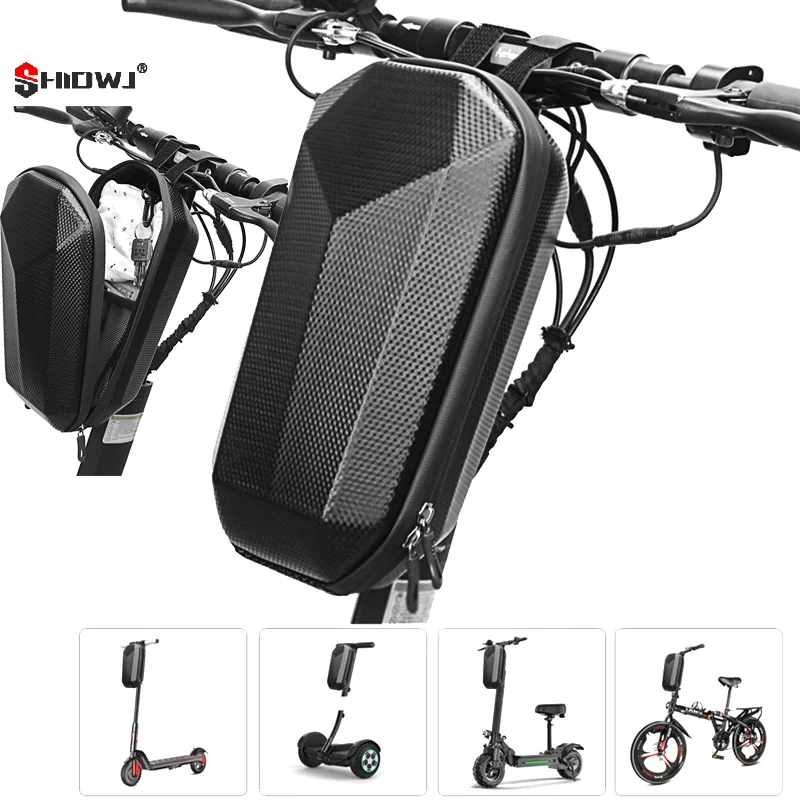 

Сумка для электрического скутера, сумки для хранения на руль электрического велосипеда, большая вместительная водонепроницаемая сумка для электронного велосипеда, передняя подвесная твердая сумка