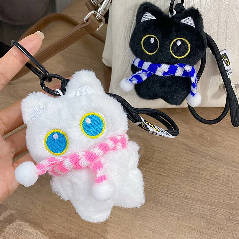 Weihnachts-Schlüsselanhänger mit schwarzer Katze, Rucksackanhänger, Halloween-Katzen-Schlüsselanhänger mit Flügeln, Taschenanhänger, Partygeschenk. – Detail 1