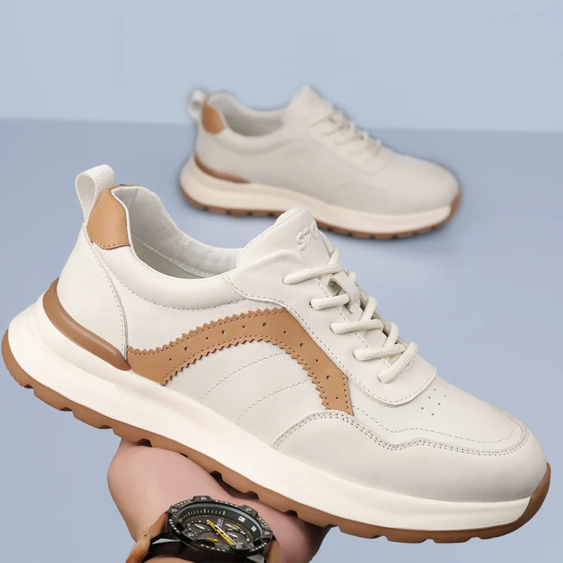 

autumn New Shoes for Men Genuine Leather Casual Sport Shoes Youth Fashion Cow Leather Sneakers