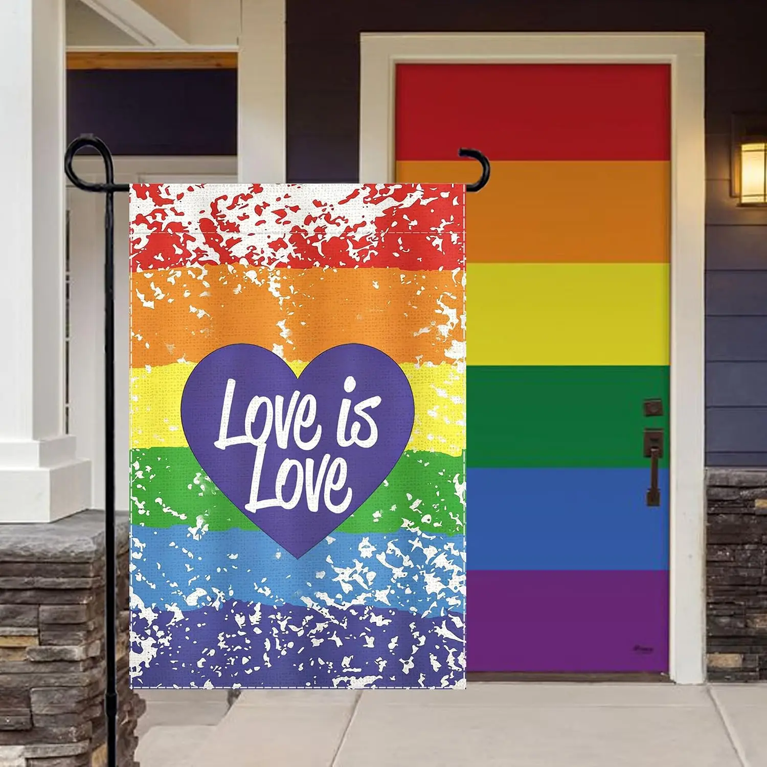 Rainbow Pride Garden Flag Love Is Love Small Flags for Outside, 12x18 Inch LGBTQ Parade Gay Pride Lesbian Transgender Bisexu MMZ