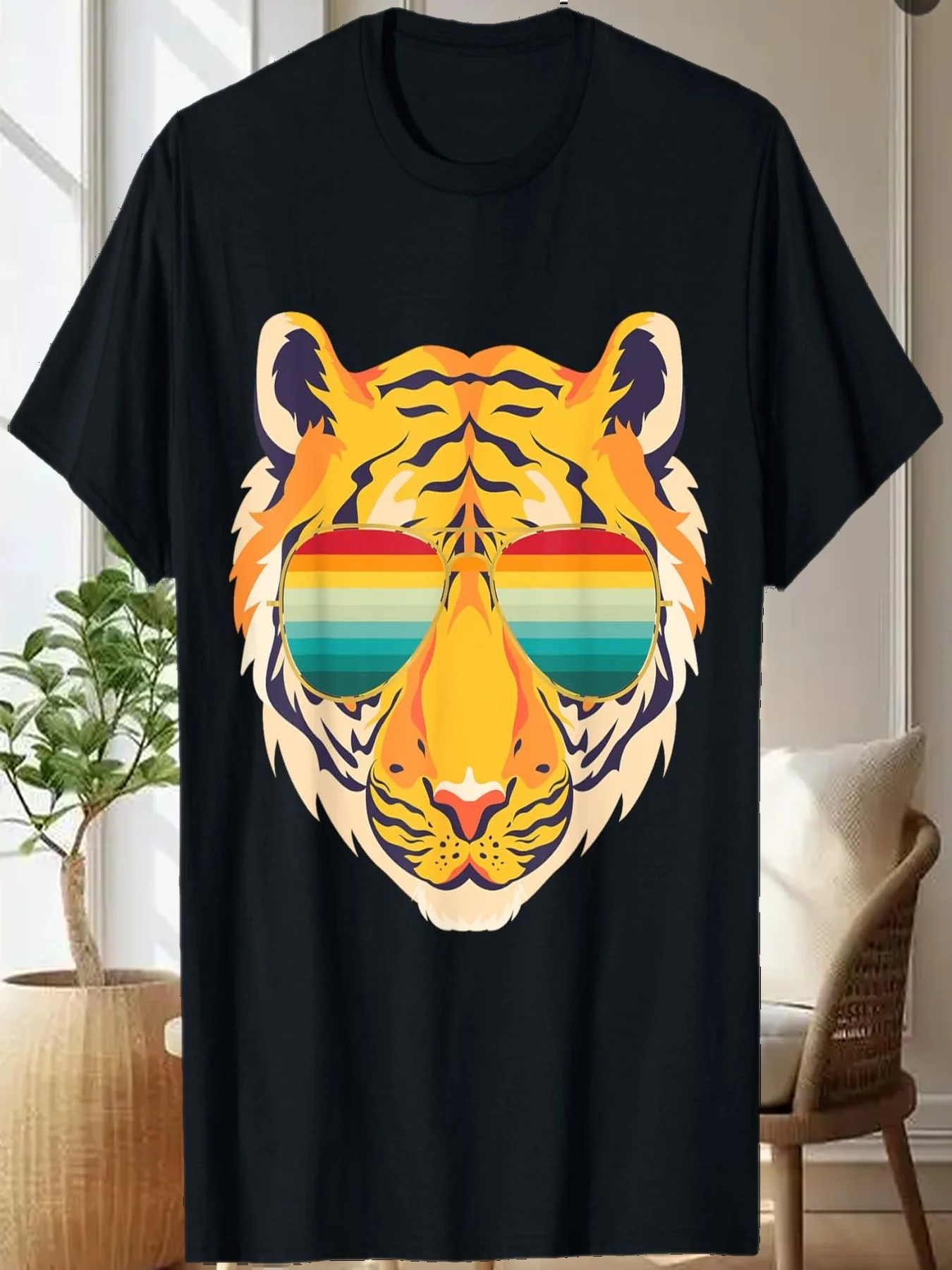 

Birthday Shirt for Men Cool Tiger Striped Animal Theme Party T-Shirt
