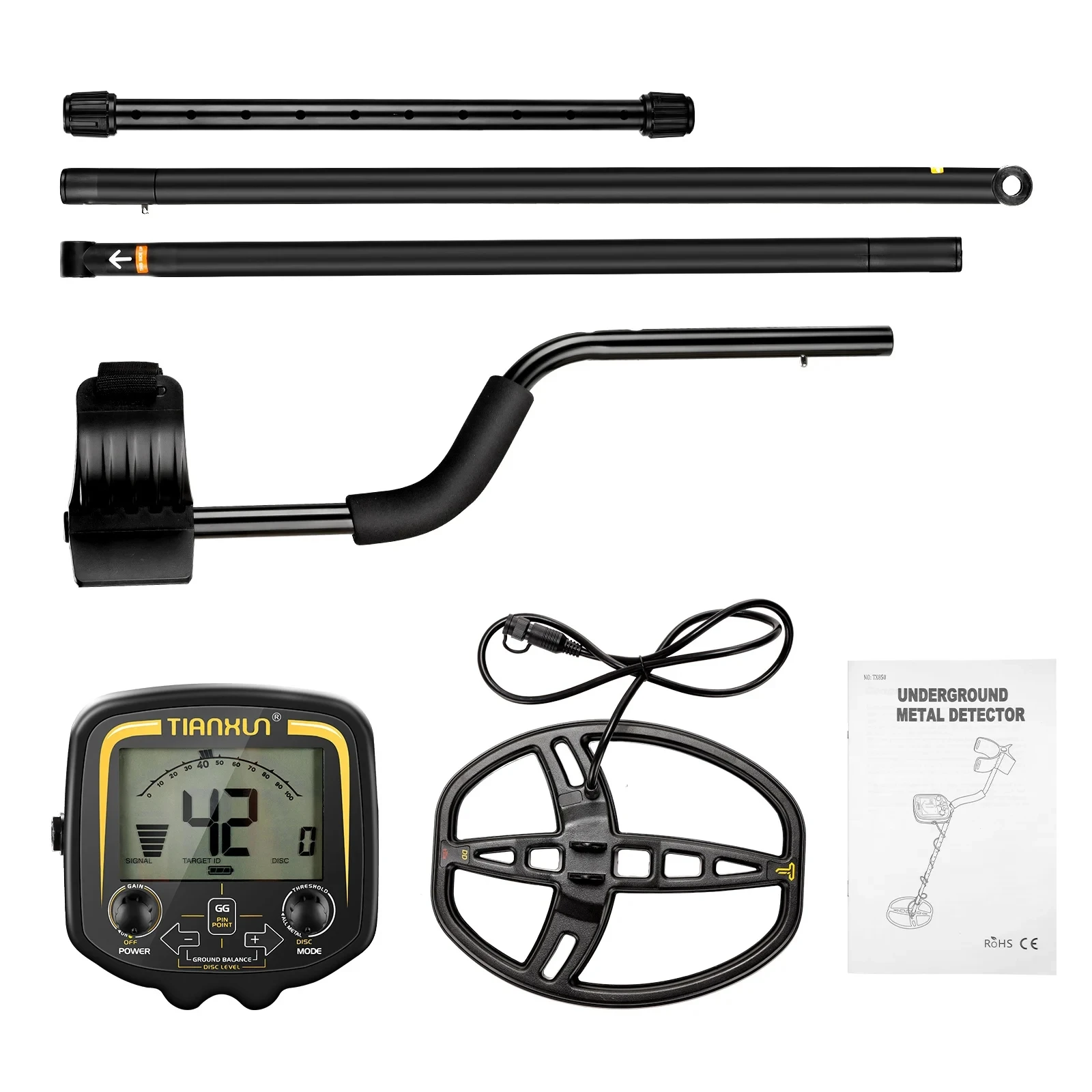 TX-850 Metal Detector sotterraneo professionale profondità 2.5m Scanner ricerca Finder rilevatore d\'oro cacciatore di tesori Pinpointer 11 pollici