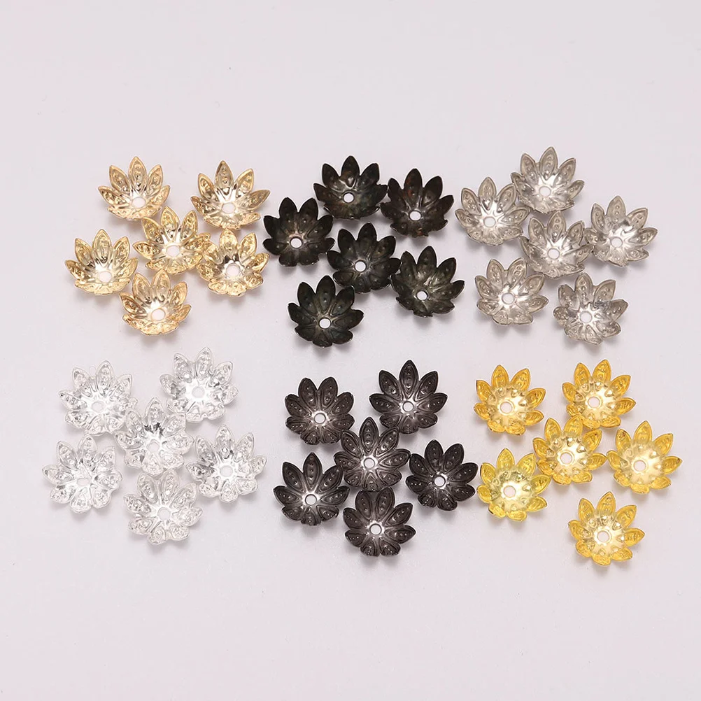 

500Pcs Hollow Flower Bead Caps 8Mm Sturdy Metal Pendants for DIY Jewelry Design - DIY Accessories Jewelry Findings Collection
