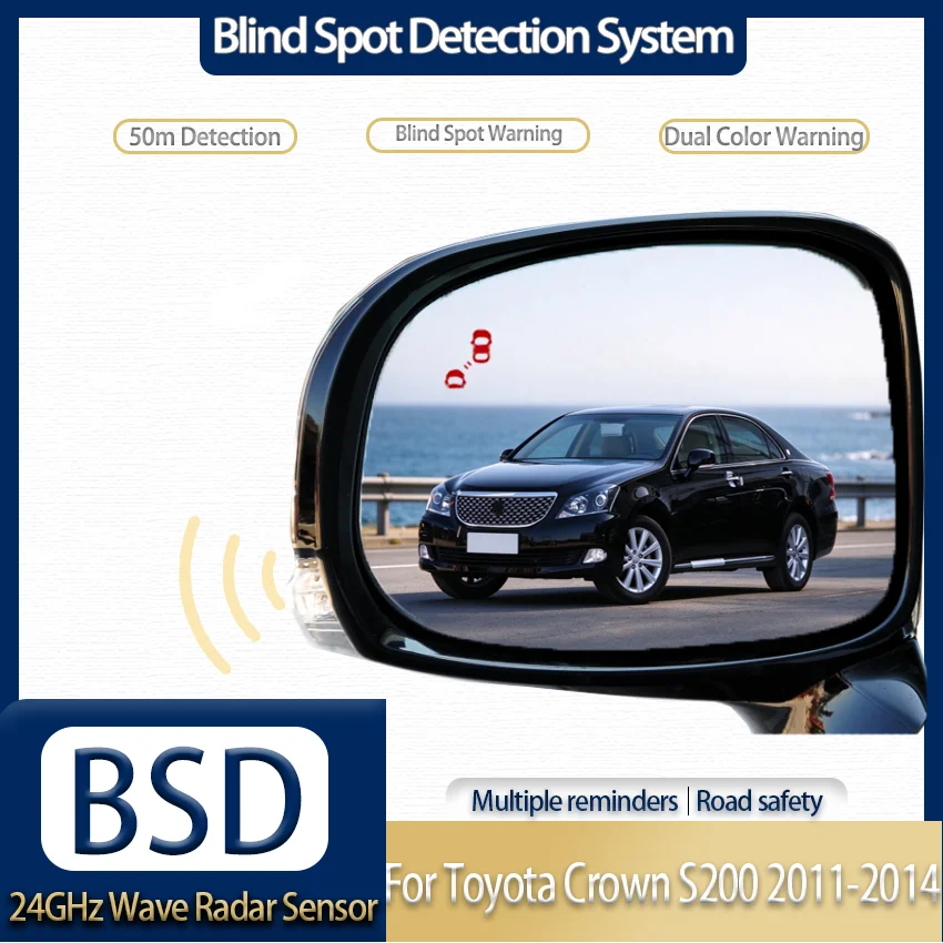For Toyota Crown S200 2011-2014, 24GHz BSD Blind Spot Detection, Rear Cross Traffic Alert