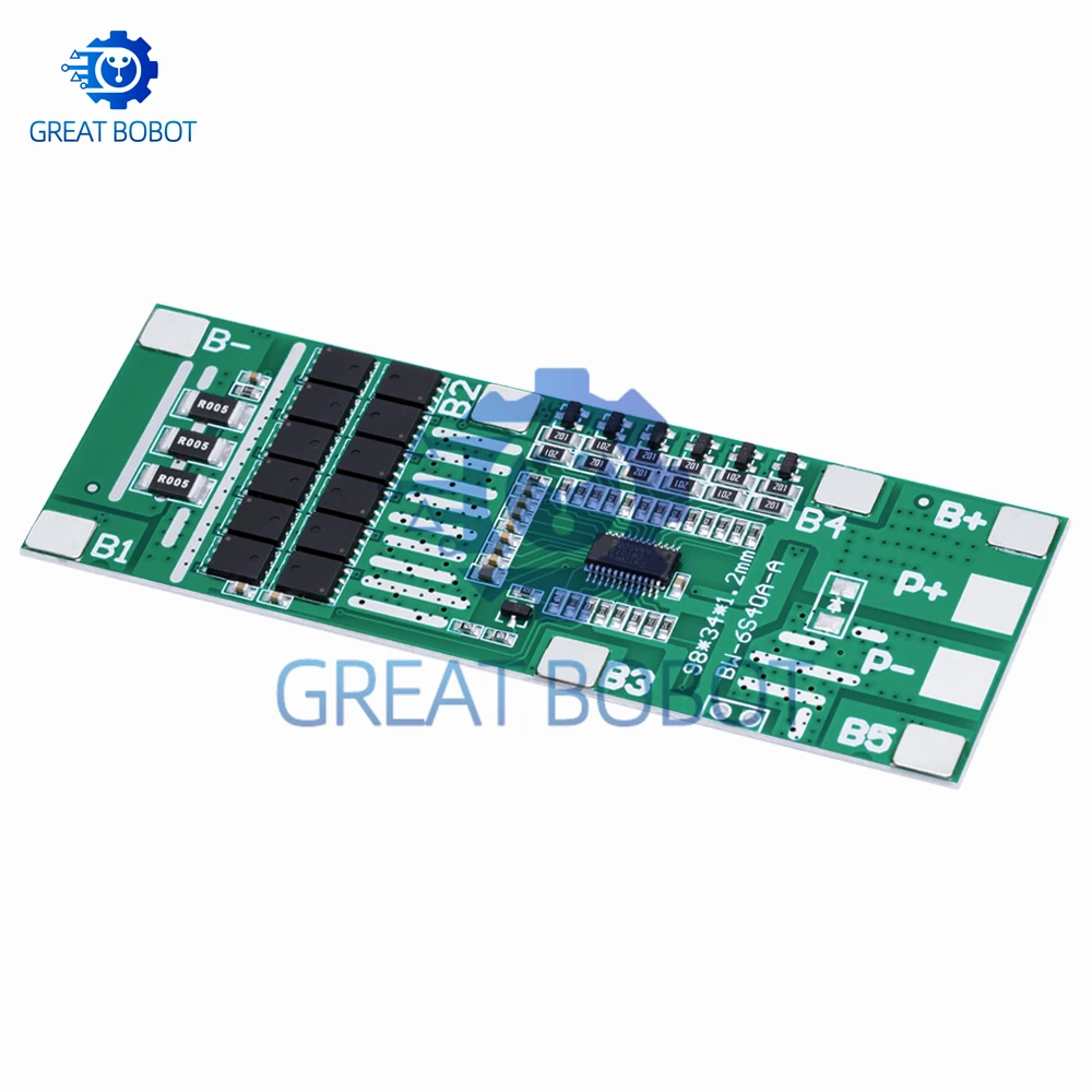24V 6S Lithium Battery BMS (20A/30A/40A) – 12MOS Balanced Protection PCB for Solar Lighting & Ebike