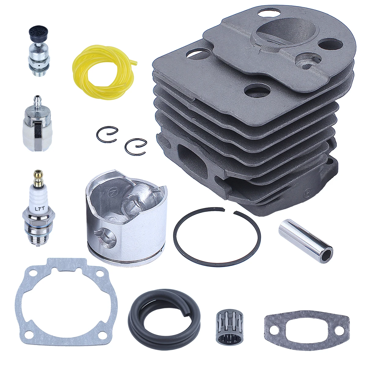 45mm Cylinder Piston Kit For Husqvarna 50 51 55 Chainsaw Replace 503 60 91 71 Decompression Valve Fuel Line Filter Pipe Gasket