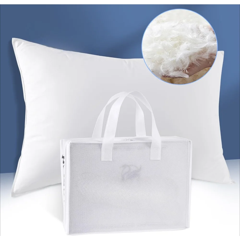 Pillow Luxury White Goose Down Pillow, Soft Sleeping Down Pillow, Fluffy Pillow for Relieving Neck Home & Garden Home Textile