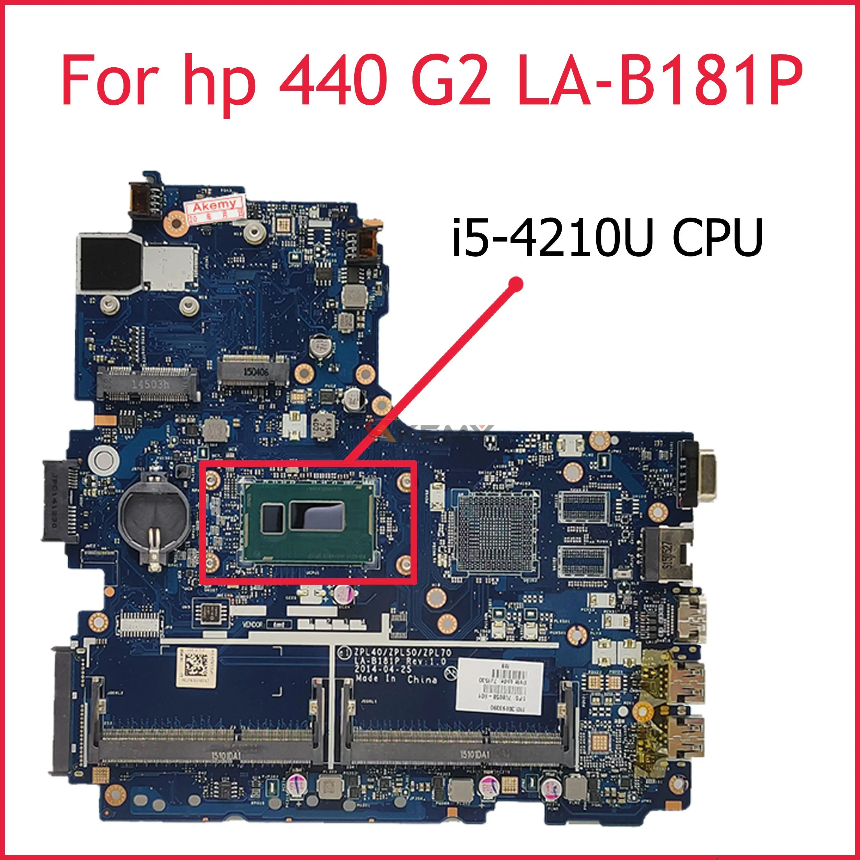 

Для HP Probook 440 450 G2 материнская плата ZPL40/ZPL50/ZPL70 LA-B181P UMA I3 I5 4-й/5 процессор 799552-601 материнская плата ноутбука тестовая книга
