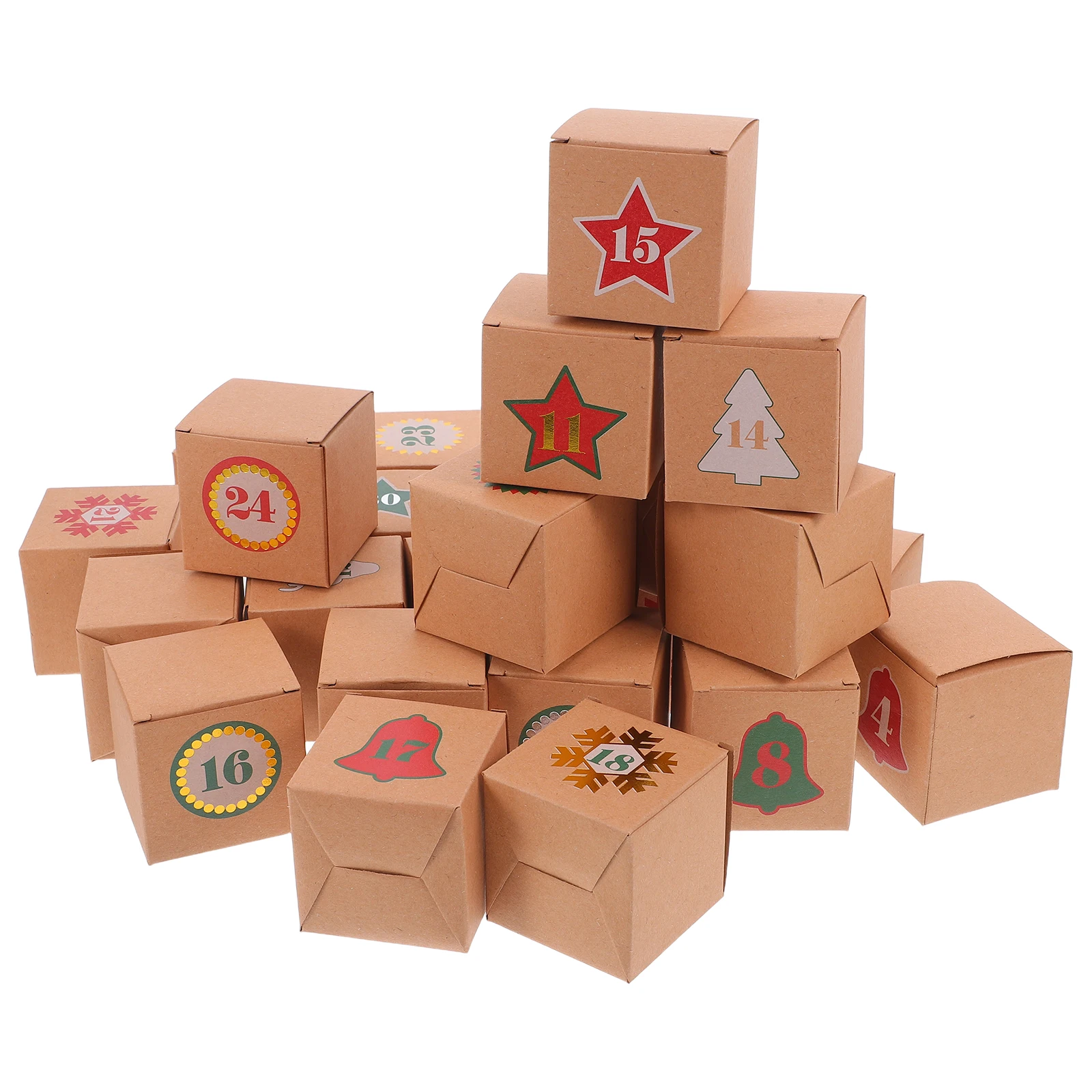 

1 set 1 Set Christmas 2025 24 Days Countdown Box Drawers Refillable Paper Treat Container Diy Holiday Decoration For Kids Family