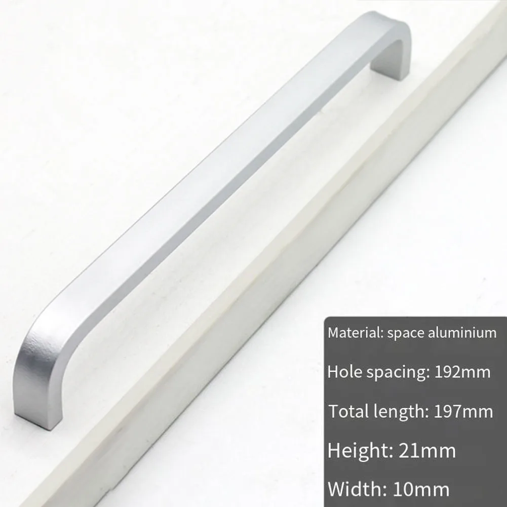 Tirador recto para puerta de armario de cocina, perillas de aluminio espacial de 68mm-197mm, perillas de puerta de Hardware, espaciado de agujeros de 64mm-192mm