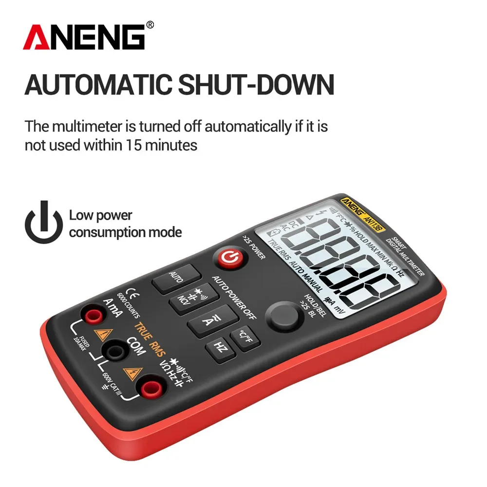 Imagem -03 - Aneng An113b Multimetro Digital Profesional Analogico de Bancada True Rms Automotivo Osciloscopio Multímetro Digital Profissional Analógico Multimeter Capacimetro Digital Testador de Componentes Eletrônicos Ferramentas