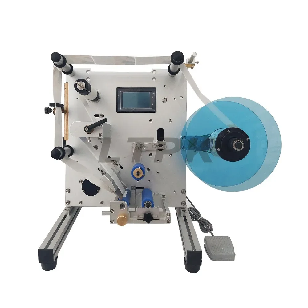 

LTPK SL-130 Semi-Automatic Digital round Bottle Labeling Machine Double-Sided Sticker Application